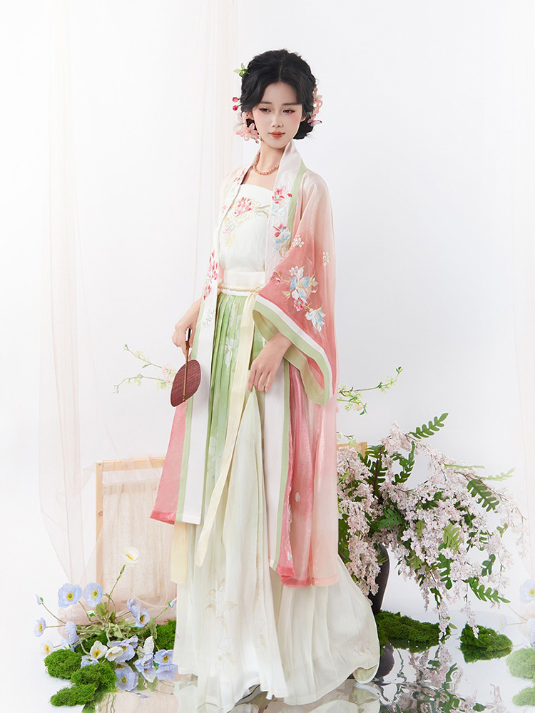 Summer Women Song Hanfu Fairy Daily Pink Set