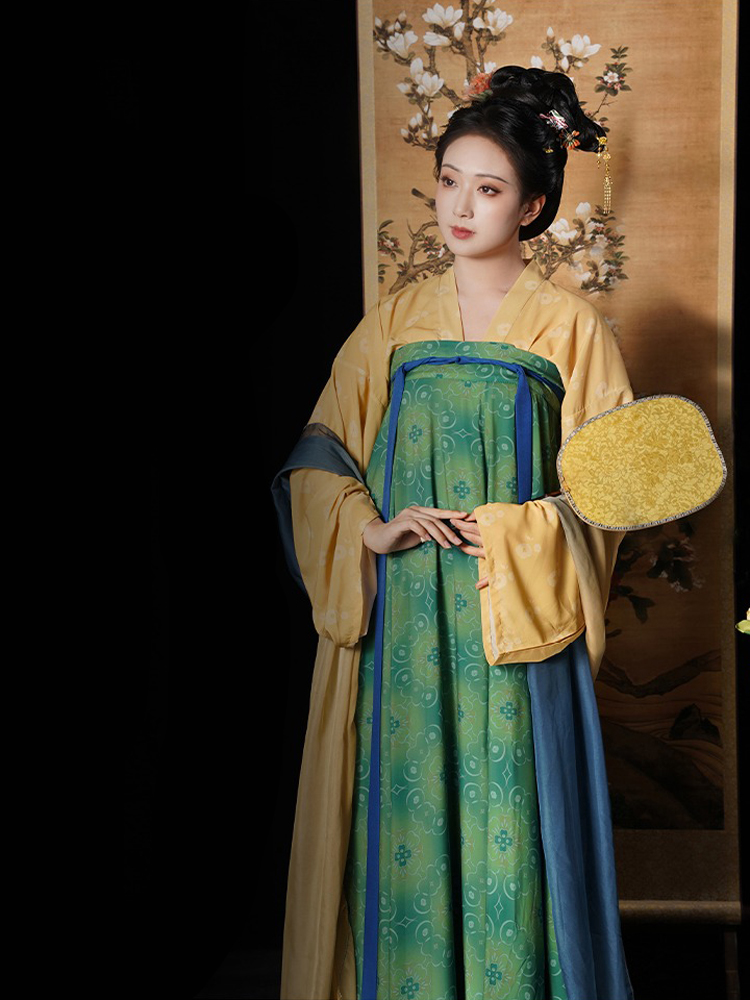 Tang Dynasty Traditional Hanfu Ladies Qixiong Shanqun Colorful Spring Dresses