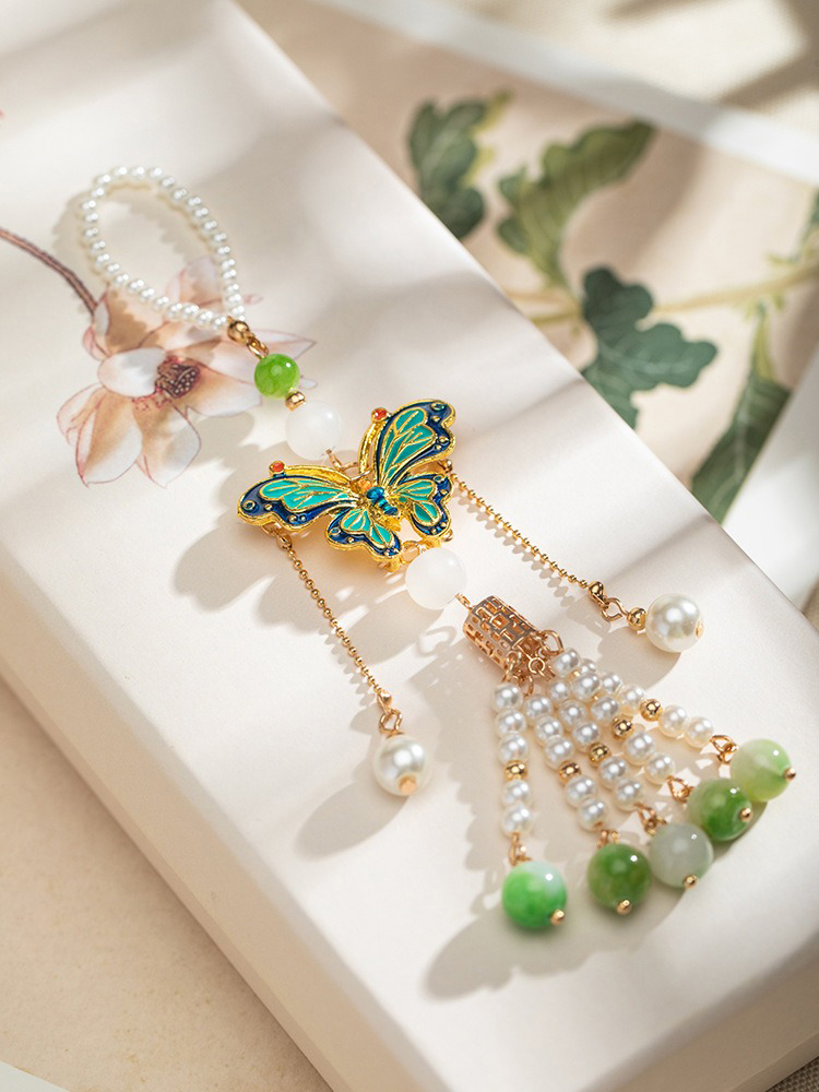 Vintage Cheongsam Pendant New Pendant Hanfu Butterfly Tassel