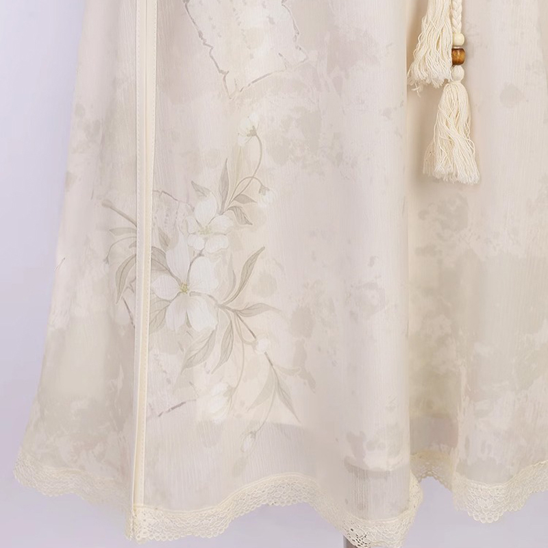 Ladies Summer Cheongsam Dress Pear Daily Thin Skirt