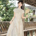 Ladies Summer Cheongsam Dress Pear Daily Thin Skirt