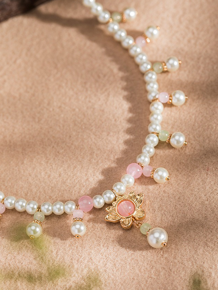 Women Lotus Necklace Simple Summer Vintage Accessories