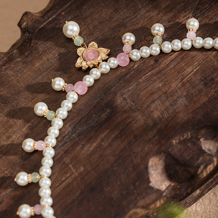 Women Lotus Necklace Simple Summer Vintage Accessories