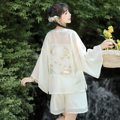 Women Qiyao Hanfu Pink Tang Summer Casual Skirt