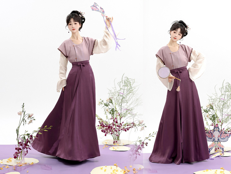 Women Summer Hanfu Simple Solid Color Han Element Daily Vintage