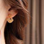 Auspicious Clouds Good Fortune Lock Ear Studs Women Niche Cheongsam Earrings