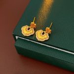 Auspicious Clouds Good Fortune Lock Ear Studs Women Niche Cheongsam Earrings