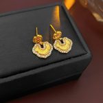 Auspicious Clouds Good Fortune Lock Ear Studs Women Niche Cheongsam Earrings