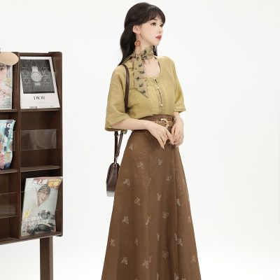 Fashion Hanfu Women Daily Commuter Dress Tang Dynasty Style