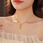 Fortune Character Gourd Necklace Vintage Collarbone Chain