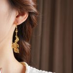 Golden Phoenix Ear Hooks Chinese Versatile Retro Fashion Cheongsam Accessories