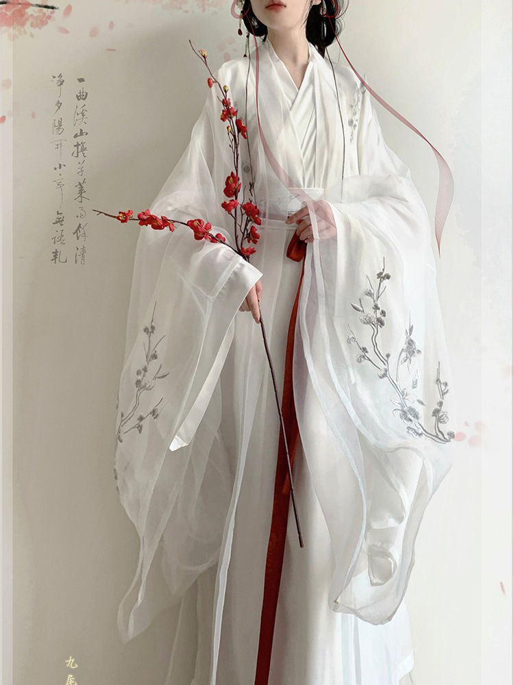 New Style Wide Sleeve Zhiju Embroidered Everyday Martial Arts Fairy Set