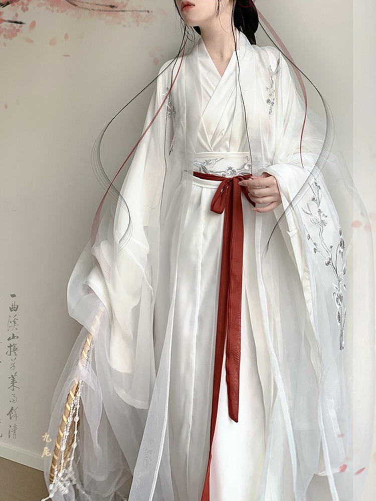 New Style Wide Sleeve Zhiju Embroidered Everyday Martial Arts Fairy Set