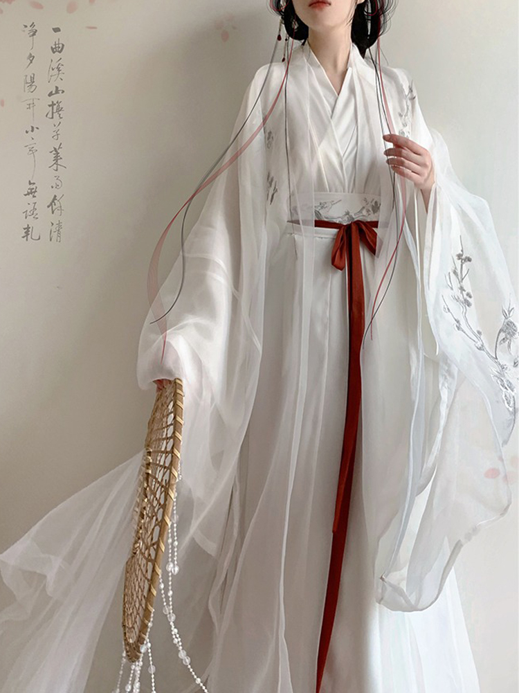 New Style Wide Sleeve Zhiju Embroidered Everyday Martial Arts Fairy Set