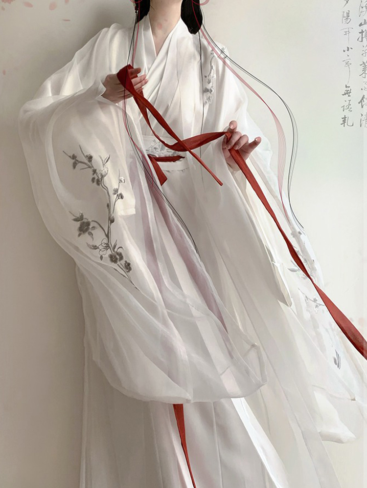 New Style Wide Sleeve Zhiju Embroidered Everyday Martial Arts Fairy Set