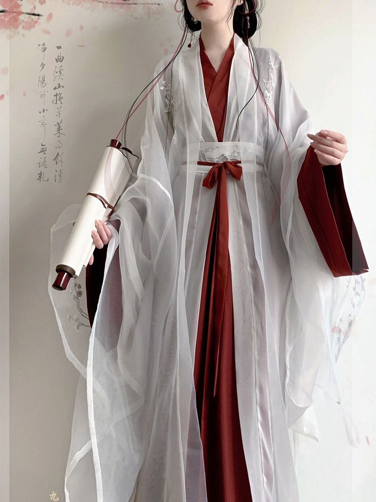 New Style Wide Sleeve Zhiju Embroidered Everyday Martial Arts Fairy Set