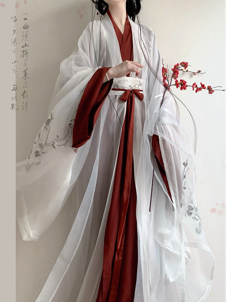 New Style Wide Sleeve Zhiju Embroidered Everyday Martial Arts Fairy Set