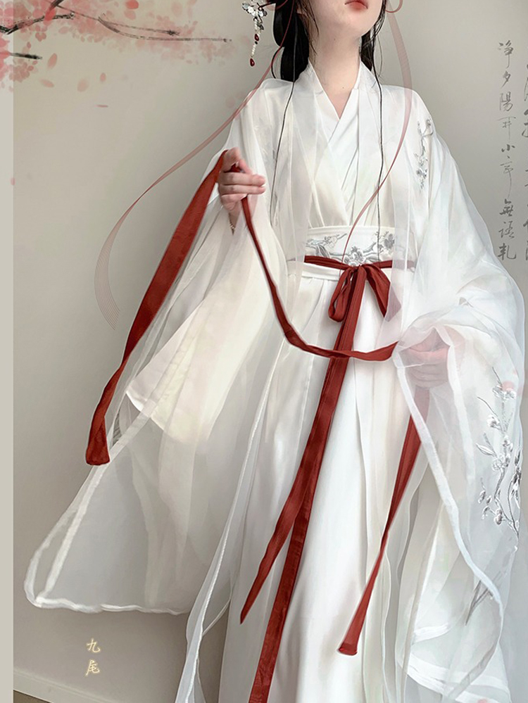 New Style Wide Sleeve Zhiju Embroidered Everyday Martial Arts Fairy Set
