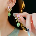 Women Cheongsam Earrings Flower Pearl Niche Accessories