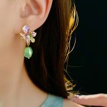 Women Cheongsam Earrings Flower Pearl Niche Accessories