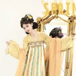 Women Qixiong Shanqun Yellow Vintage Elegant Skirt
