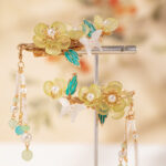 Children Ancient Style Hair Accessories Light Green Plum Blossom Hairpin