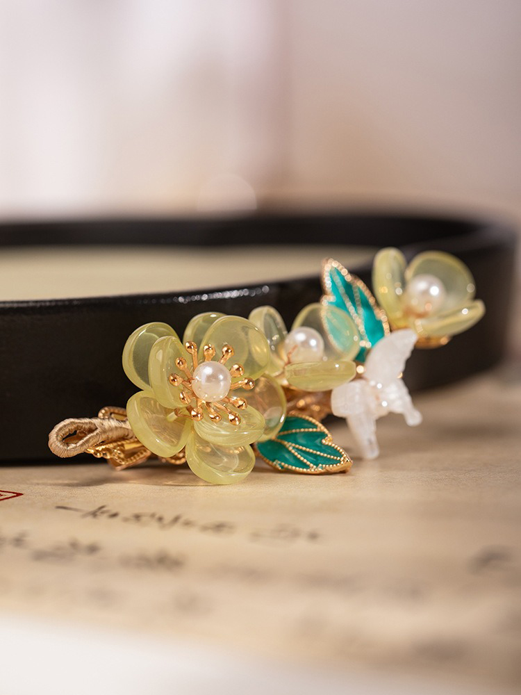 Children Ancient Style Hair Accessories Light Green Plum Blossom Hairpin