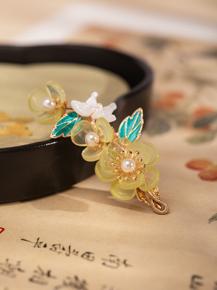 Children Ancient Style Hair Accessories Light Green Plum Blossom Hairpin