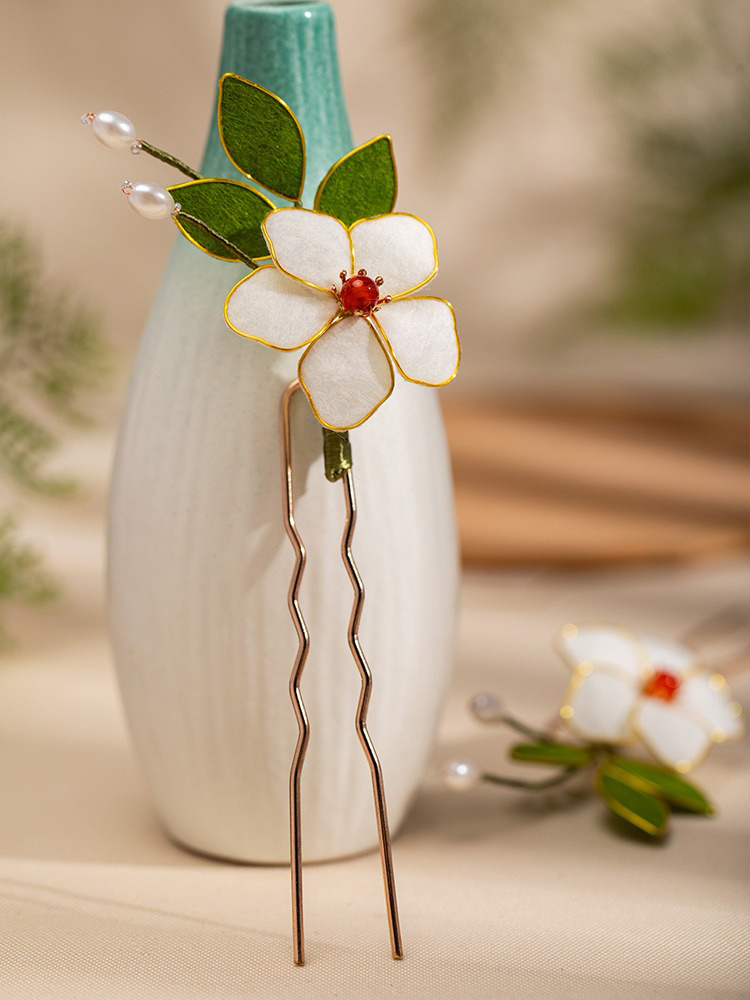 Hanfu Hair Accessories Handmade Velvet Retro Elegant Hairpin