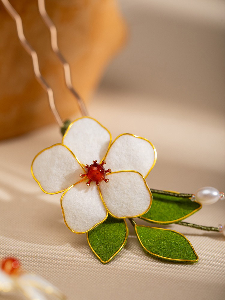 Hanfu Hair Accessories Handmade Velvet Retro Elegant Hairpin