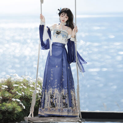 Fashionable Hanfu Ming Dynasty Mamian Skirt Unique Niche Clothing for Summer