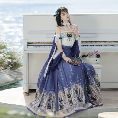 Fashionable Hanfu Ming Dynasty Mamian Skirt Unique Niche Clothing for Summer
