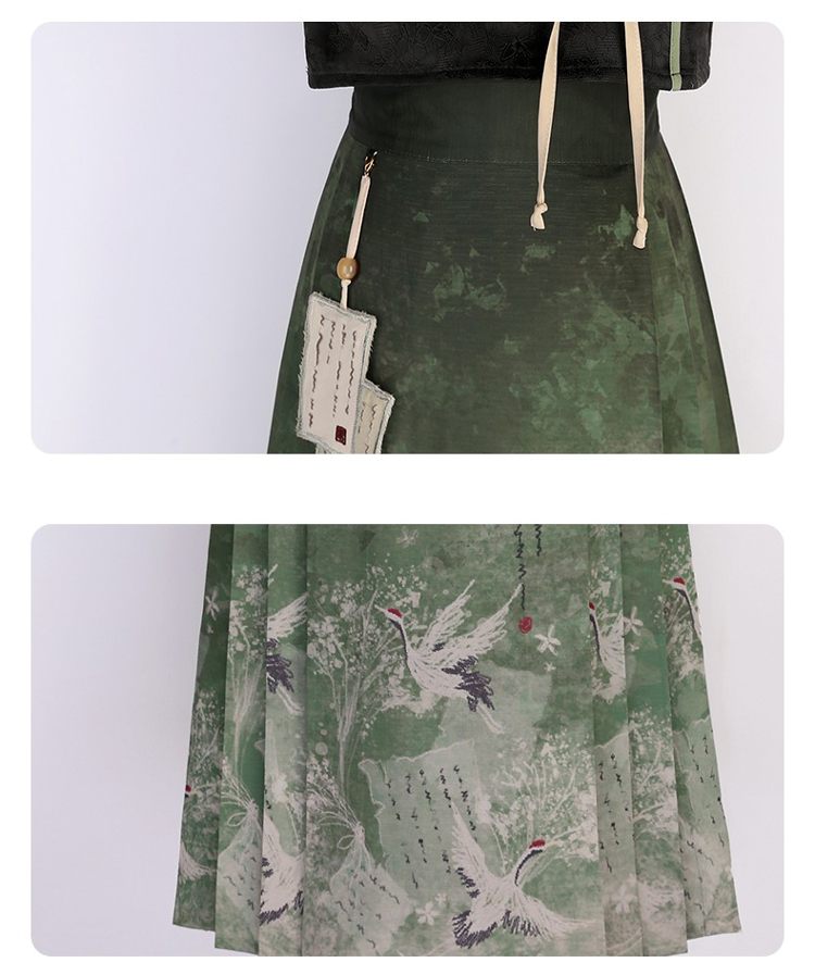Fashionable Women Hanfu Black Style Mamian Skirt Summer Fashion