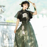 Fashionable Women Hanfu Black Style Mamian Skirt Summer Fashion