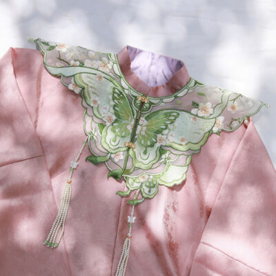 Hanfu Accessories Cloud Shoulder Green Butterfly Tassel For Ming Dynasty Hanfu