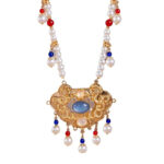 Hanfu Necklace Blue Vintage Yingluo Pearl Accessories
