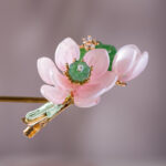 Hanfu Women Lotus Flower Hair Clip Pink Vintage Headwear