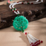 Ming Dynasty Hanfu Accessories Long Tassel Yingluo Jade Pendant