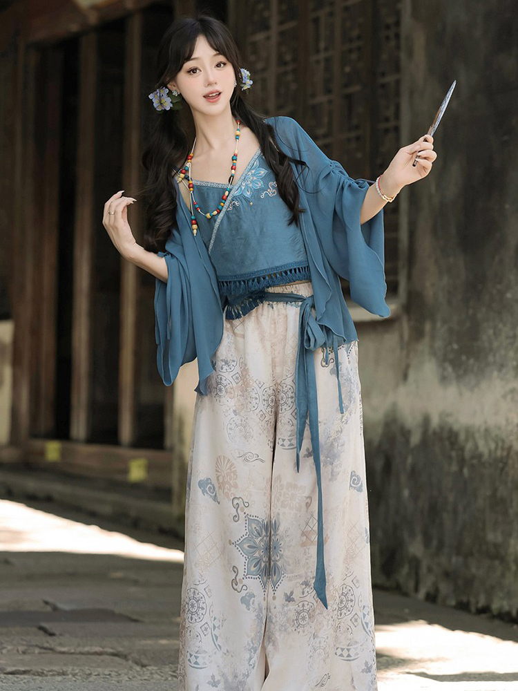 New Ladies Fashion Hanfu Song Pants Han Element Set