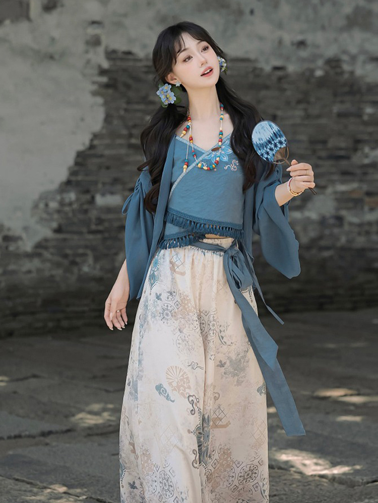 New Ladies Fashion Hanfu Song Pants Han Element Set