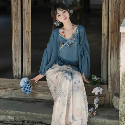 New Ladies Fashion Hanfu Song Pants Han Element Set