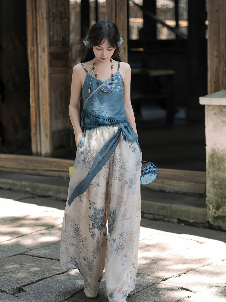 New Ladies Fashion Hanfu Song Pants Han Element Set