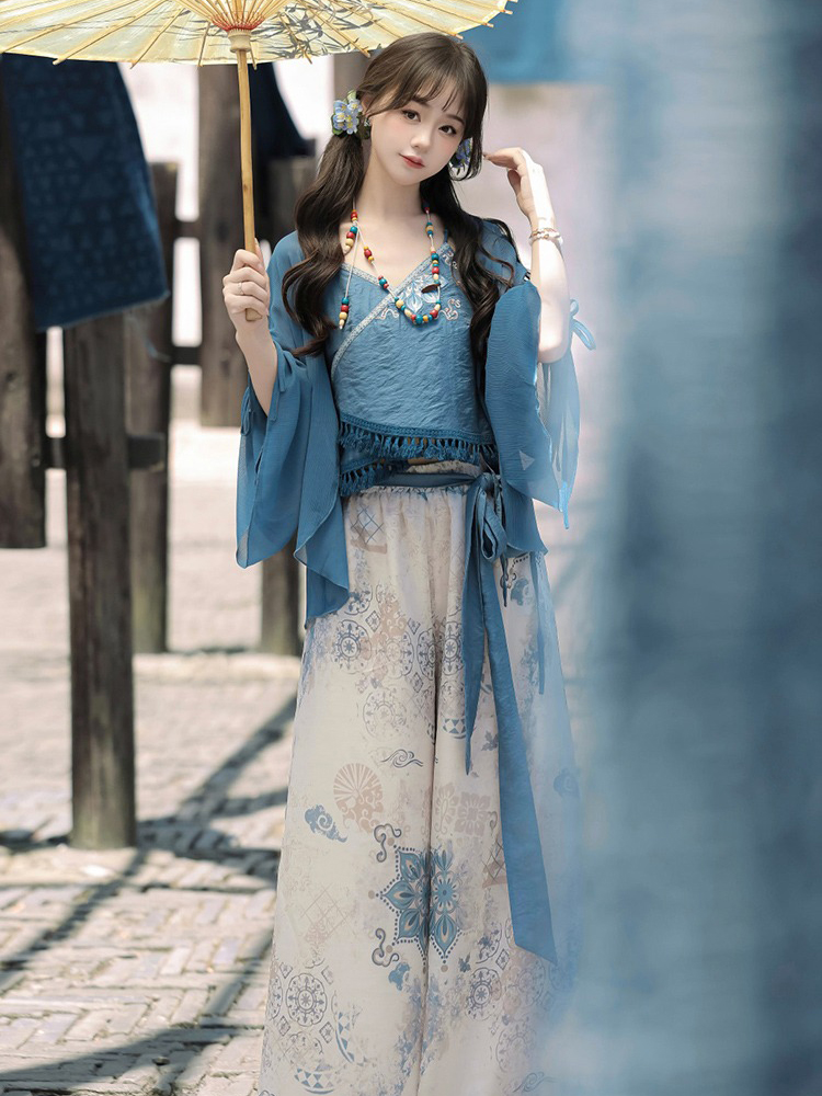 New Ladies Fashion Hanfu Song Pants Han Element Set