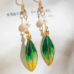 Silk Chinese-style Girl Green Earrings Retro Minimalist Ear Jewelry