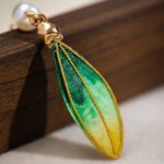 Silk Chinese-style Girl Green Earrings Retro Minimalist Ear Jewelry