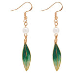 Silk Chinese-style Girl Green Earrings Retro Minimalist Ear Jewelry