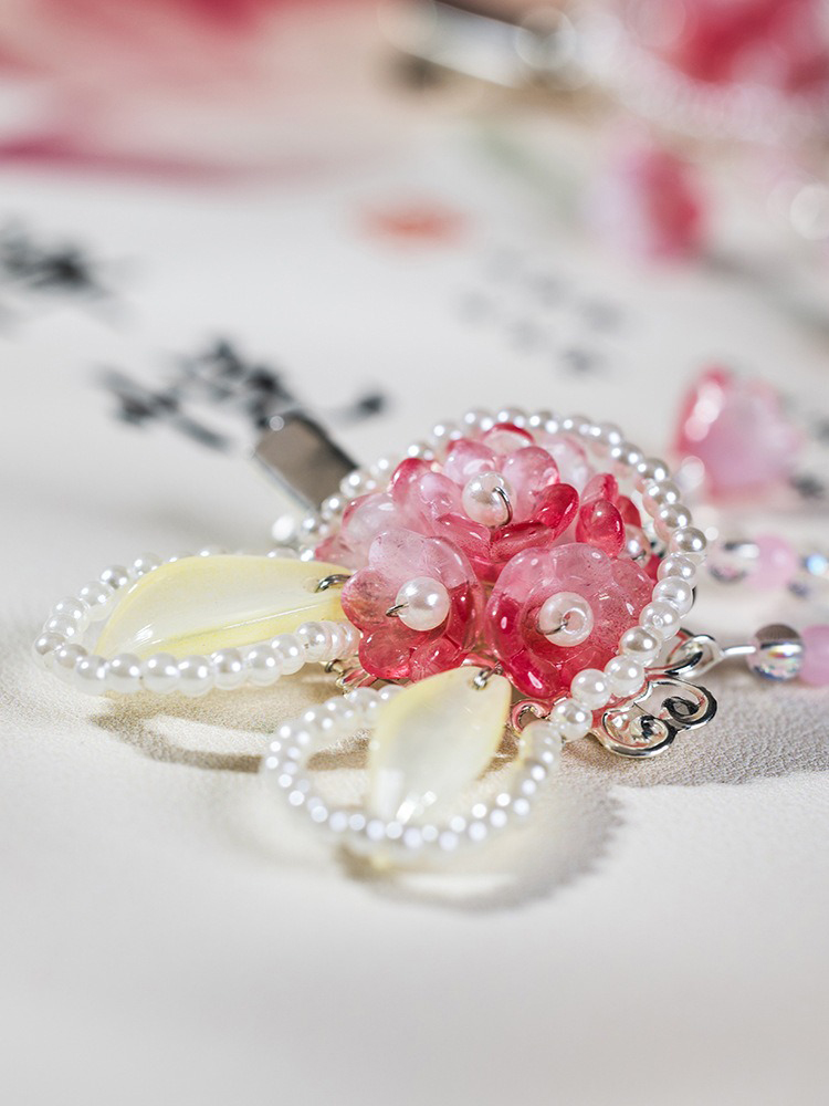 Summer Children Pink Rabbit Pearl Cute Hairpin