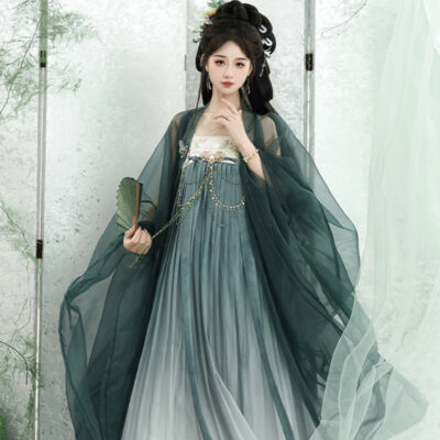 Summer Ladies Hanfu Qi Xiong Hezi Qun Fresh Daily Big Sleeve Shirt