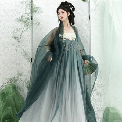Summer Ladies Hanfu Qi Xiong Hezi Qun Fresh Daily Big Sleeve Shirt