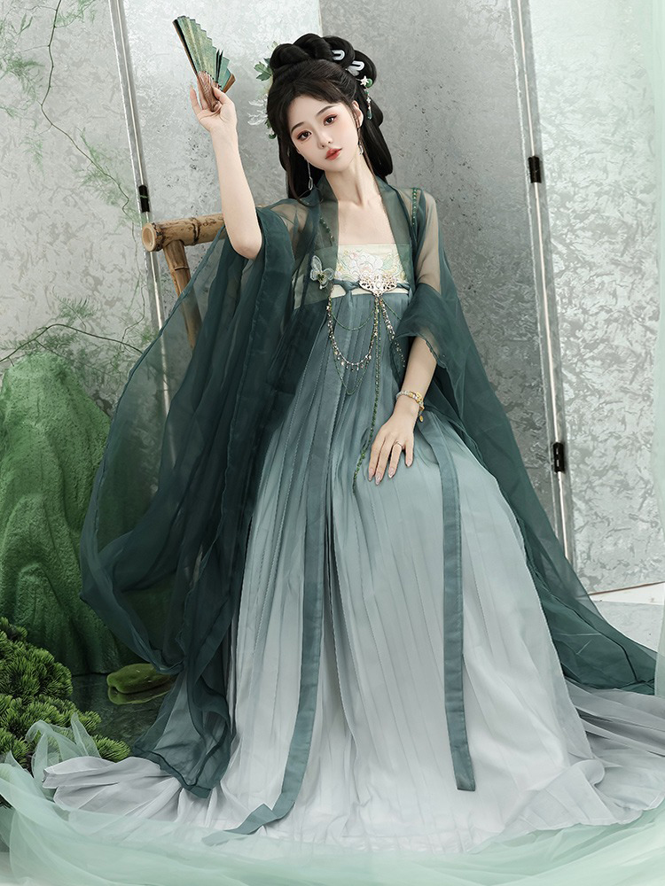 Summer Ladies Hanfu Qi Xiong Hezi Qun Fresh Daily Big Sleeve Shirt